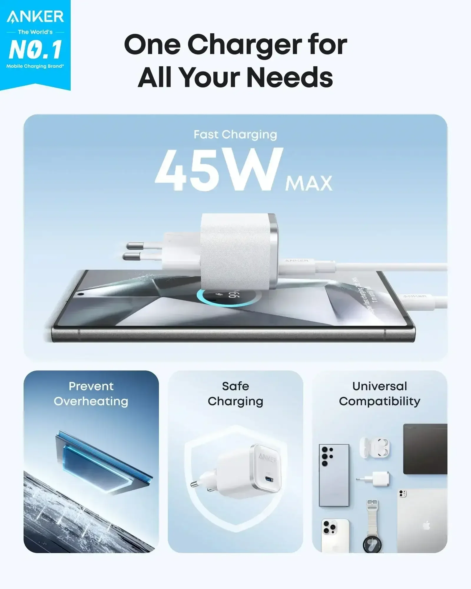 Anker - Nano Charger (45W) with USB-C to USB-C Cable - Image 4