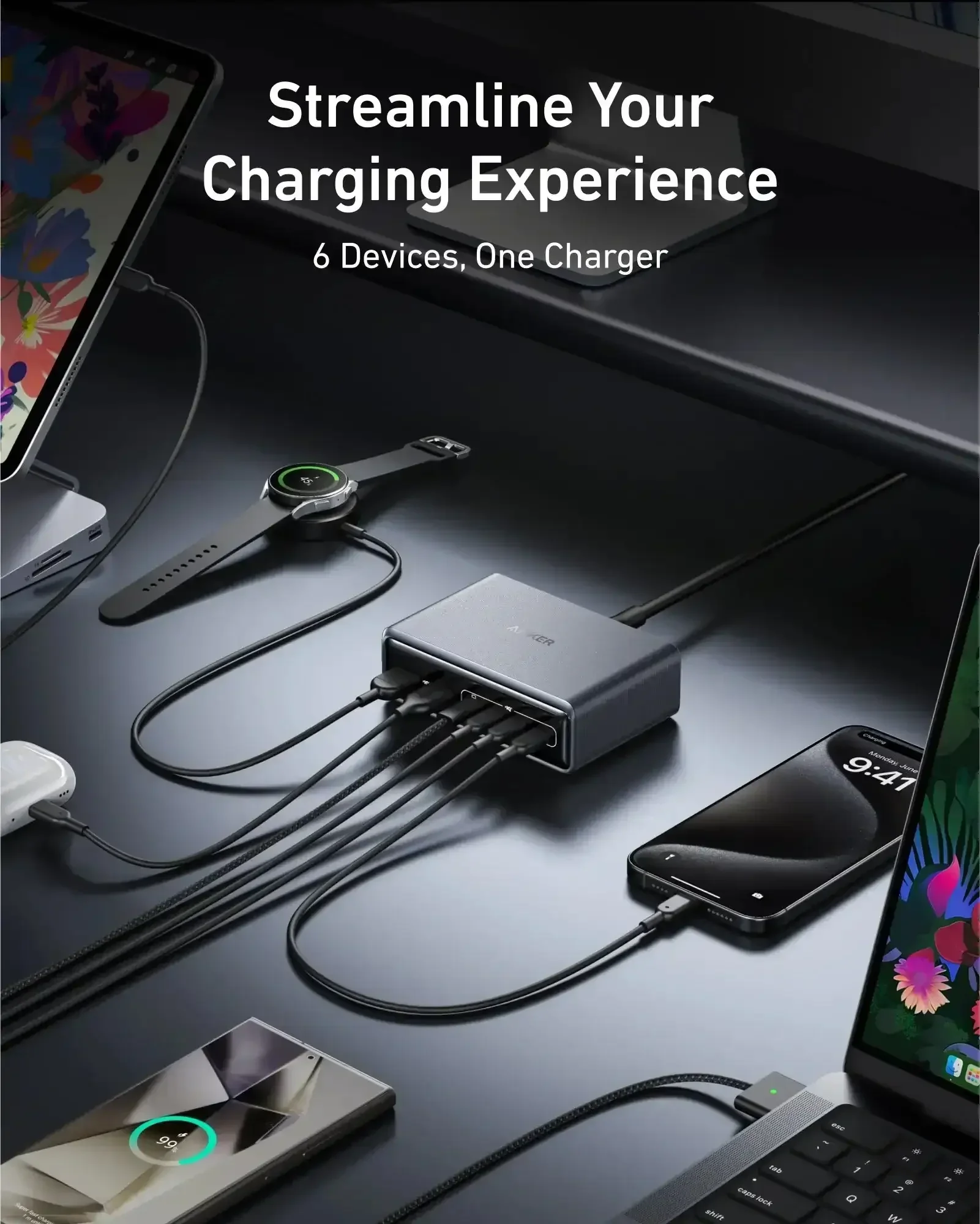 Anker - Prime Charger (200W, 6 Ports, GaN) - Ładowarka 200W z 6-portami - Image 4