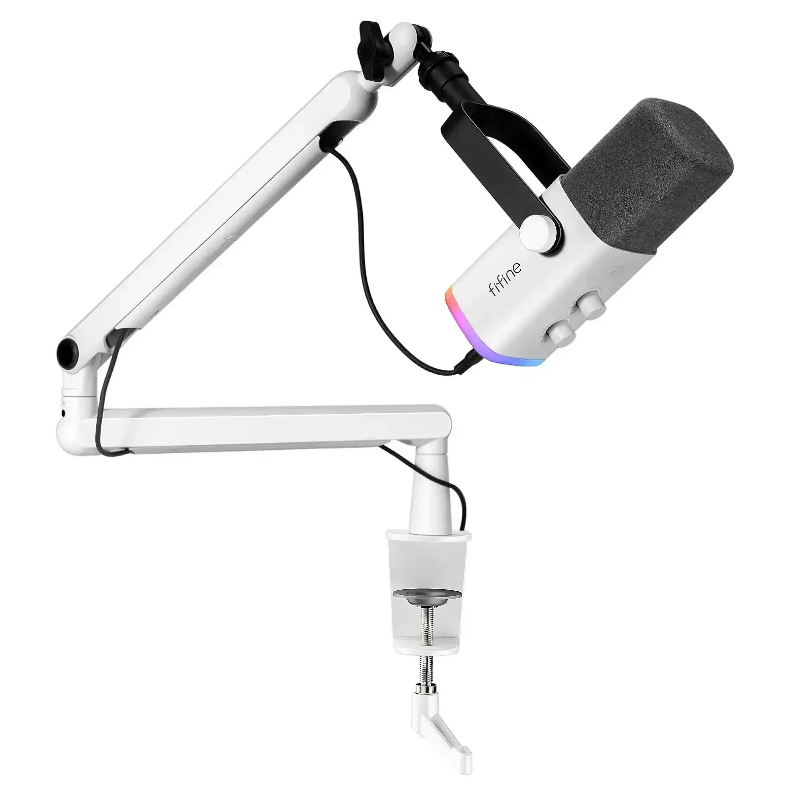 Fifine - AmpliGame - TAM8 Studio Dynamic Microphone With Boom Arm Stand - Studyjny Mikrofon Dynamiczny XLR/USB z Pantografem - Image 4