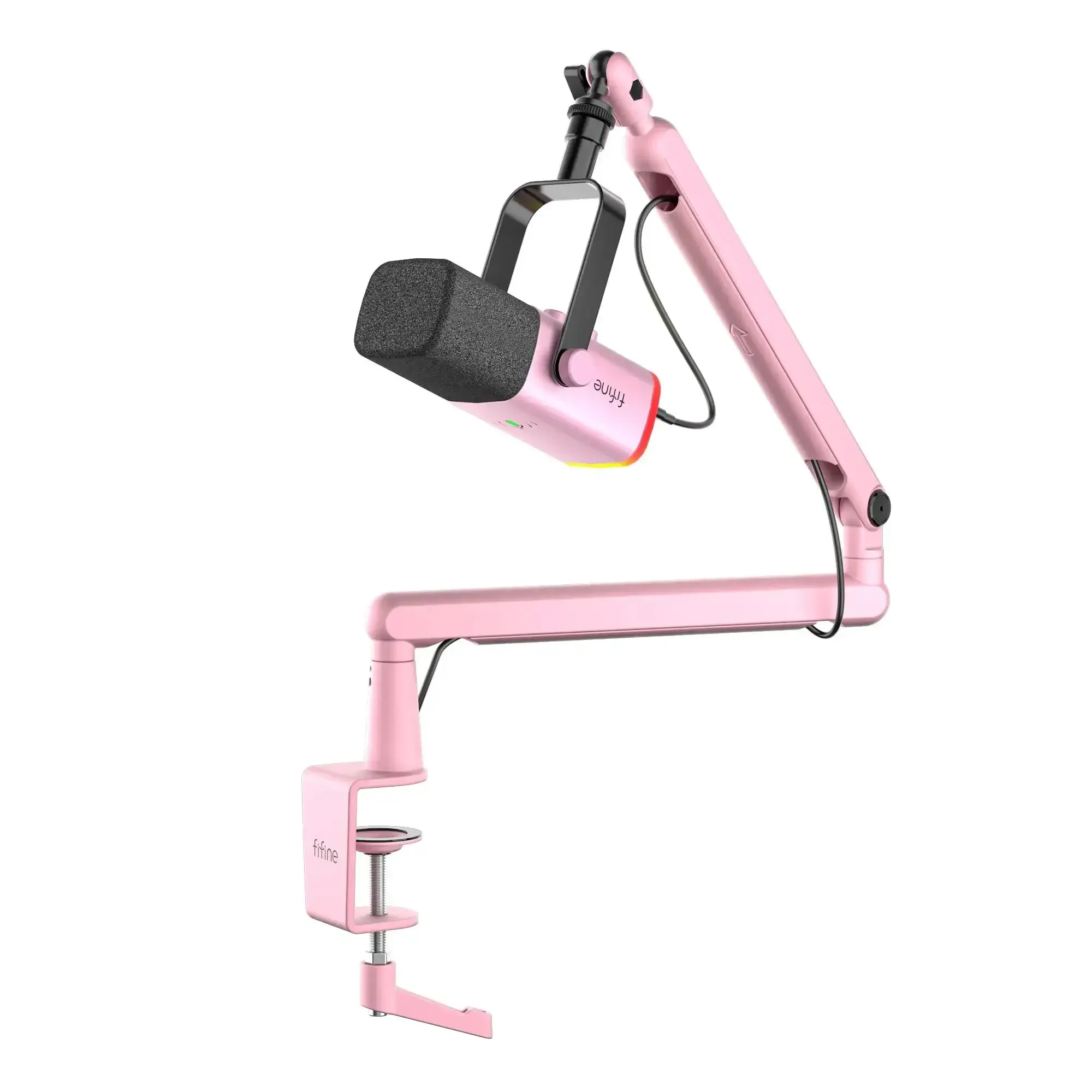 Fifine - AmpliGame - TAM8 Studio Dynamic Microphone With Boom Arm Stand - Studyjny Mikrofon Dynamiczny XLR/USB z Pantografem - Image 7