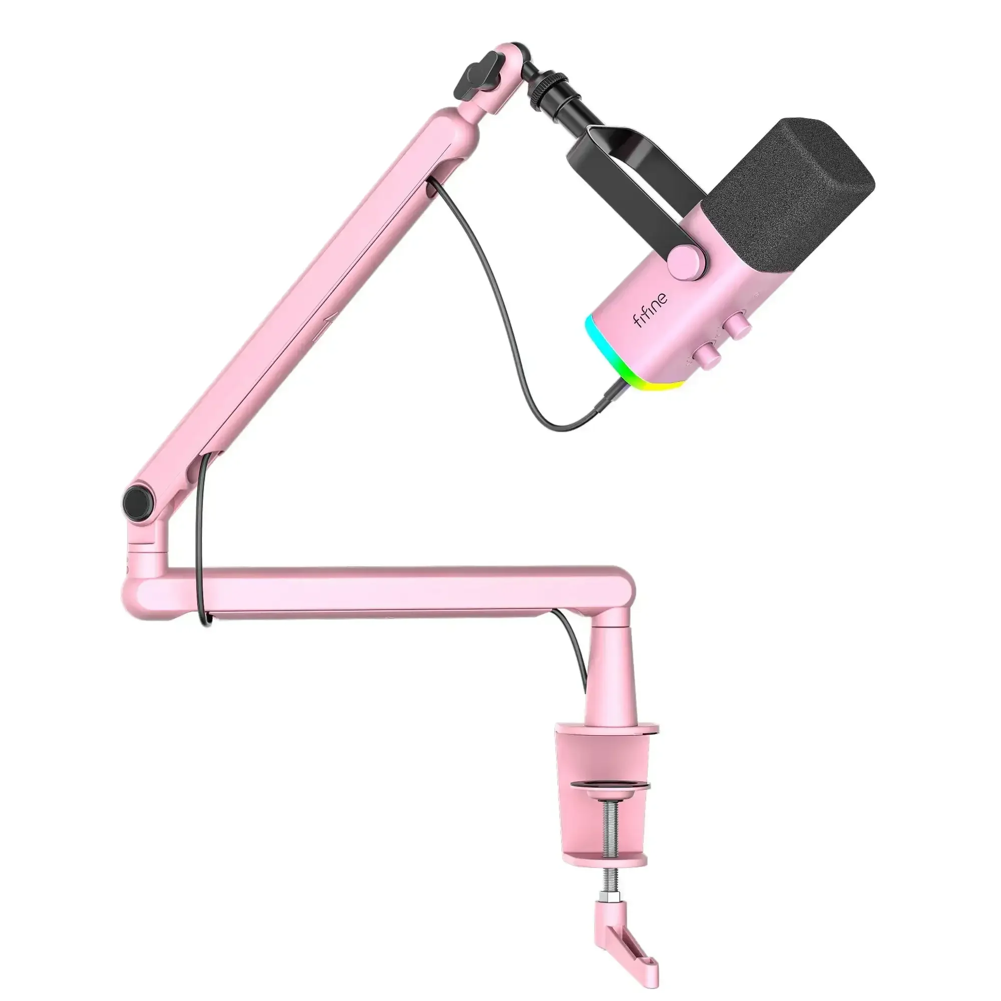 Fifine - AmpliGame - TAM8 Studio Dynamic Microphone With Boom Arm Stand - Studyjny Mikrofon Dynamiczny XLR/USB z Pantografem - Image 8