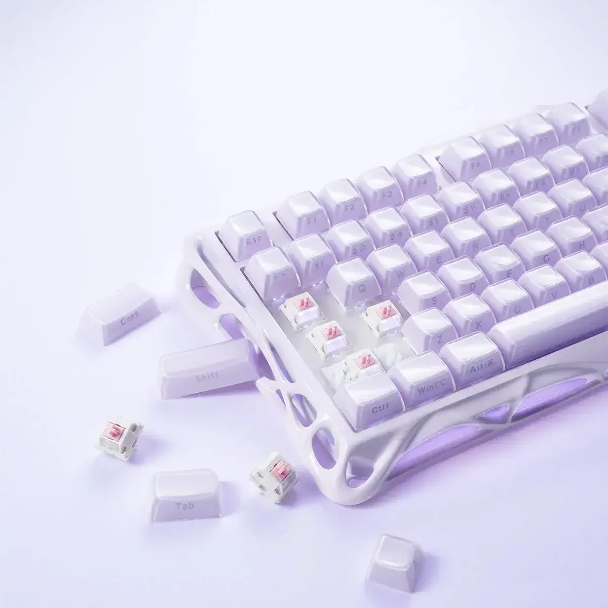 GravaStar - Mercury K1 Special Edition Lavender Purple Wireless Mechanical Keyboard - Bezprzewodowa Klawiatura Mechaniczna - Image 4