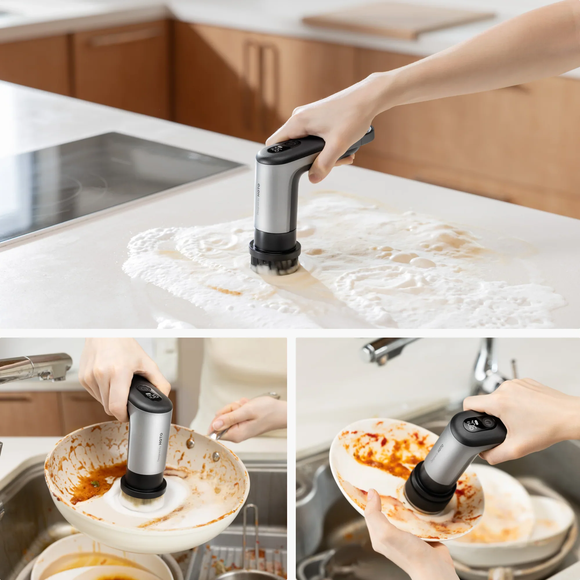HOTO - Grip Cordless Spin Scrubber – Bezprzewodowa Szczotka Elektryczna - Image 3