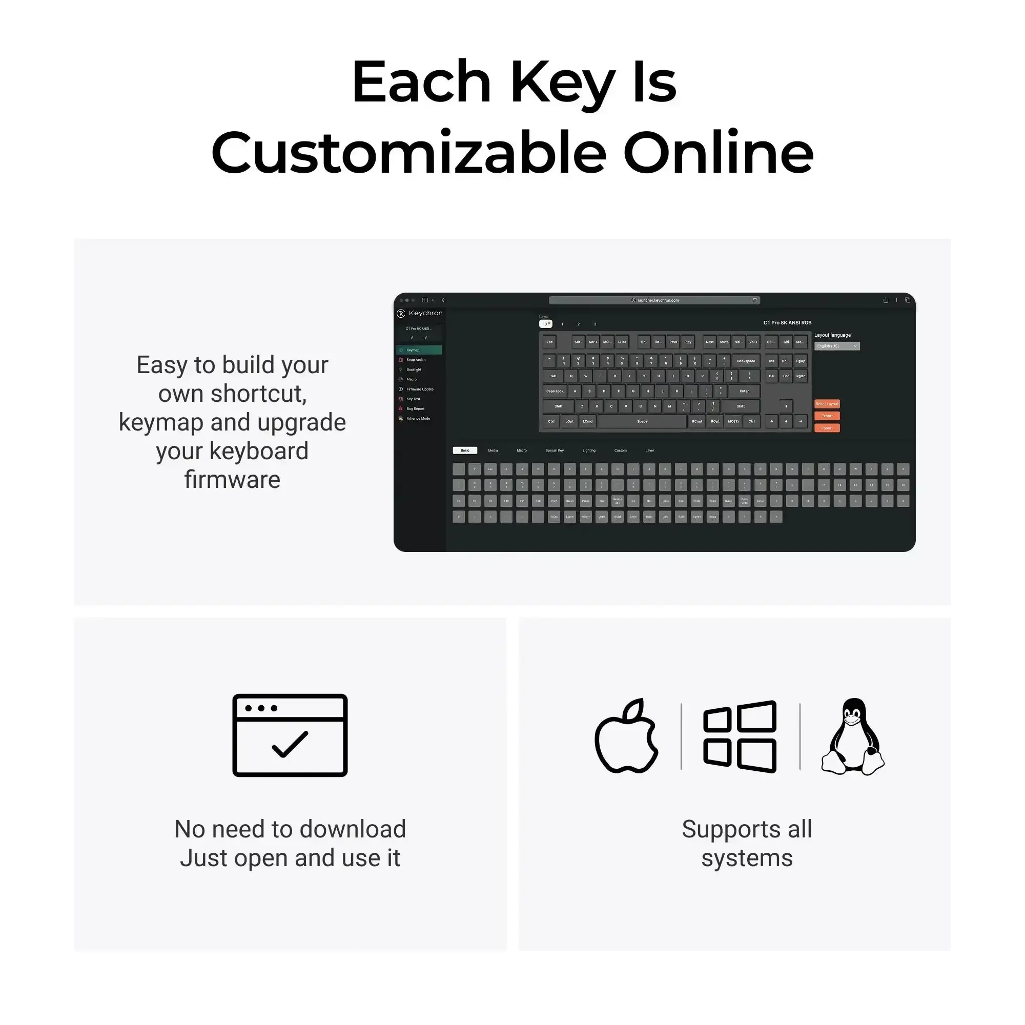 Keychron - C1 Pro 8K QMK Wired Custom Mechanical Keyboard - Image 6