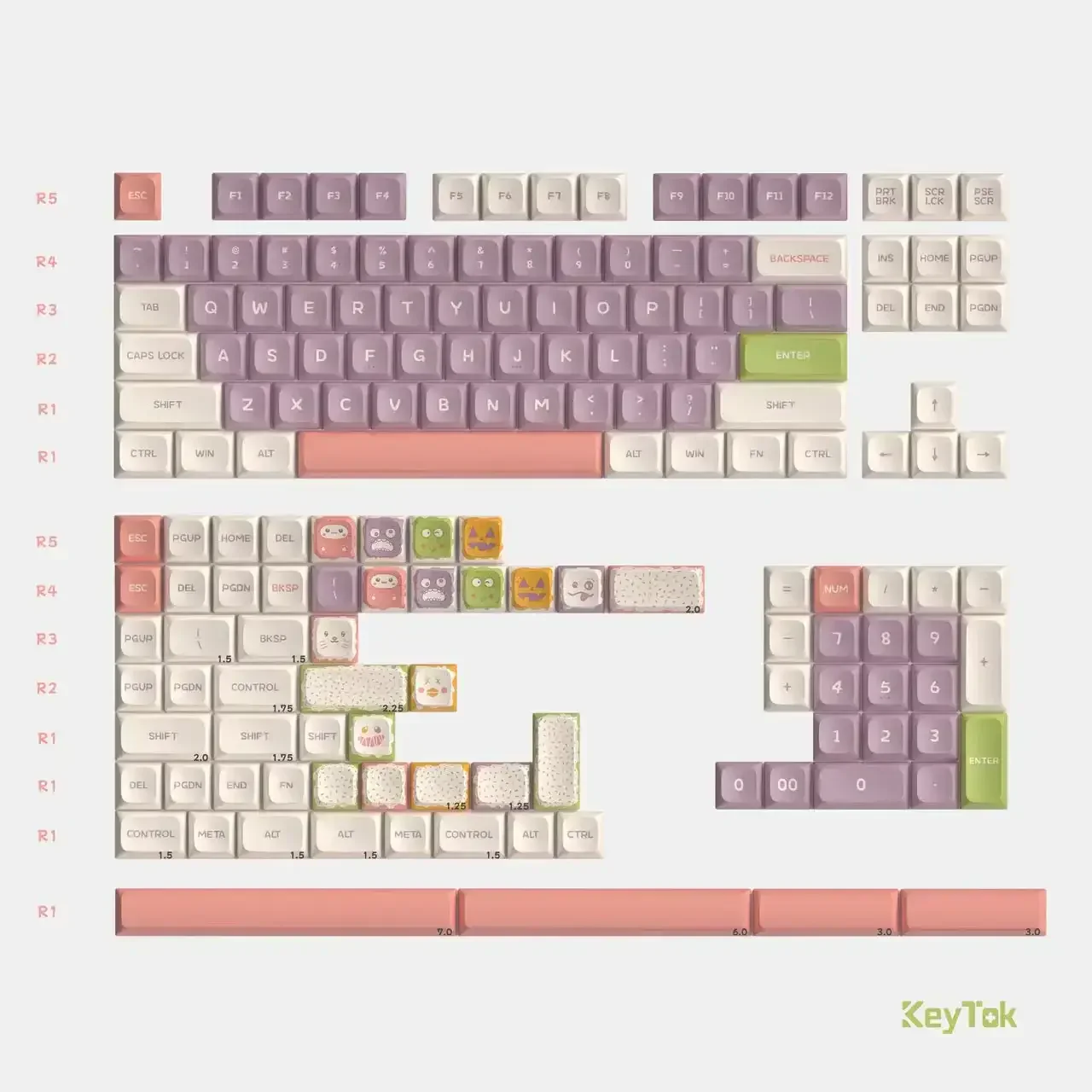 KeyTok - Sweet Monster Dye-Sub KDA PBT Keyaps - Image 2