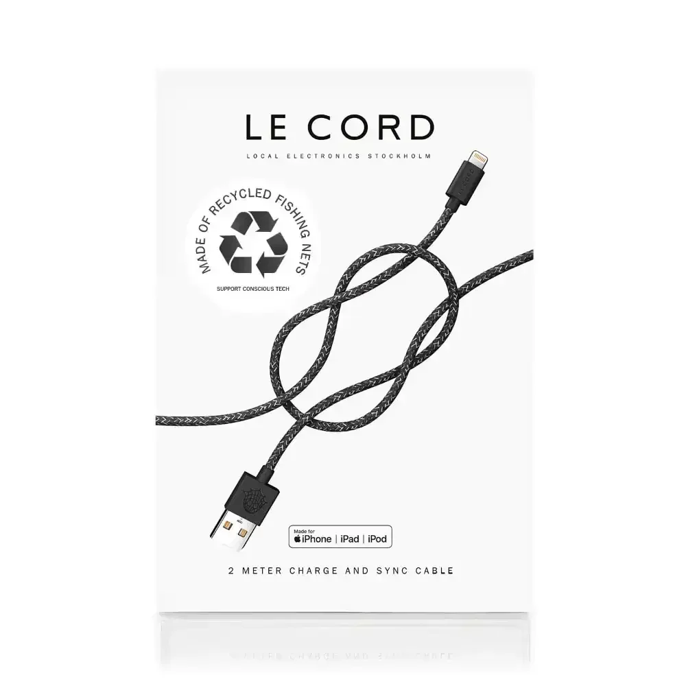 Le Cord - Pleciony Kabel Lightning - USB 2m - wykonany z Recyklingowych Sieci Połowowych - Image 2