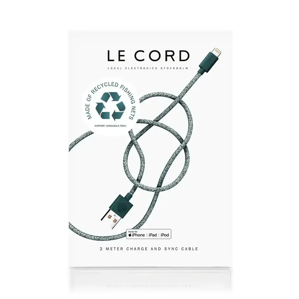Le Cord - Pleciony Kabel Lightning - USB 2m - wykonany z Recyklingowych Sieci Połowowych - Image 3