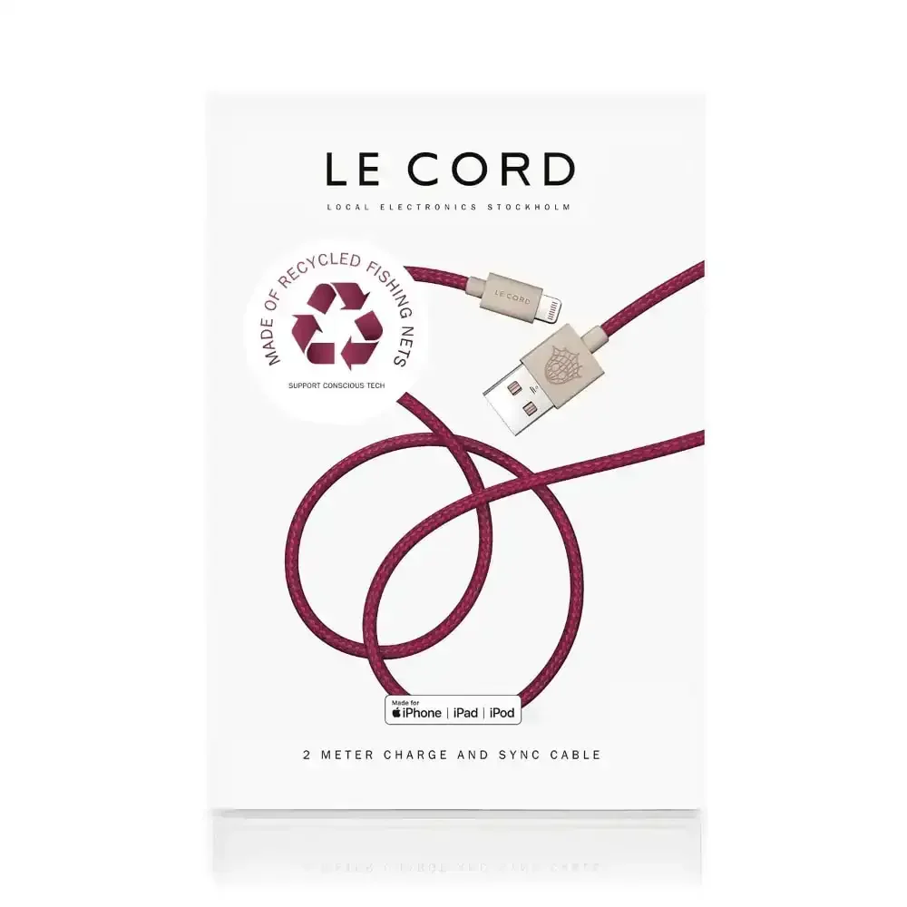 Le Cord - Pleciony Kabel Lightning - USB 2m - wykonany z Recyklingowych Sieci Połowowych - Image 4