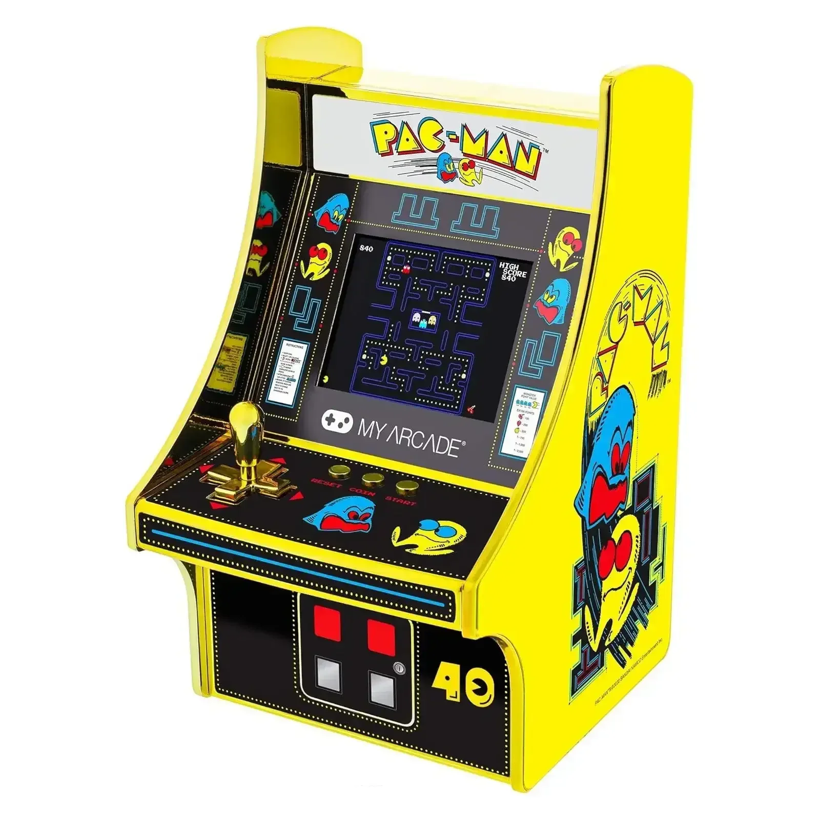 My Arcade - Pac Man 40th Anniversary Micro Player DGUNL-3290 - Kolekcjonerska Konsola do Gier Retro