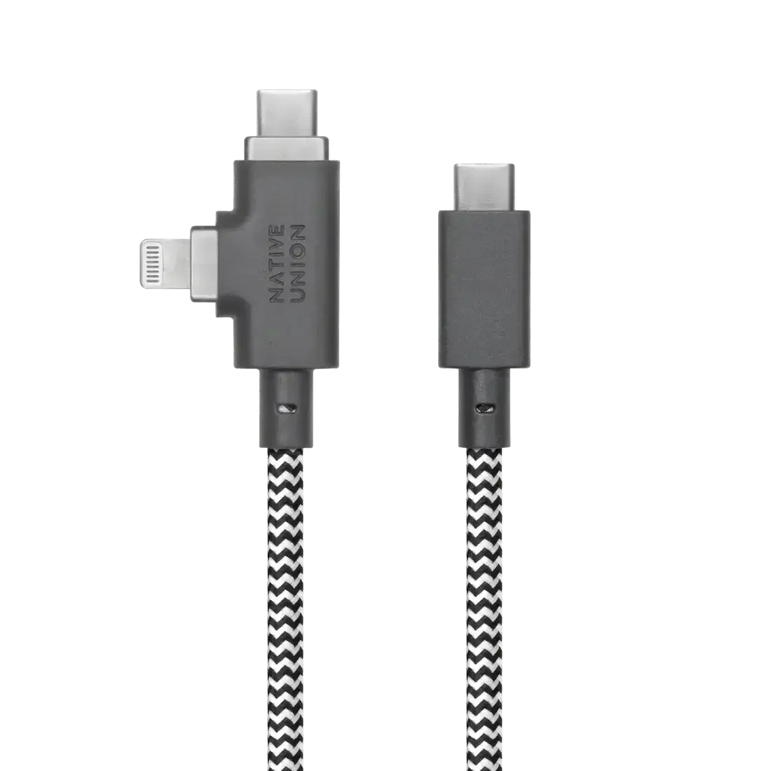 Native Union - Belt Cable Duo Pro 2.4M 240W (USB-C to USB-C & Lightning) - Kabel USB-C do USB-C i Lightning - Image 2