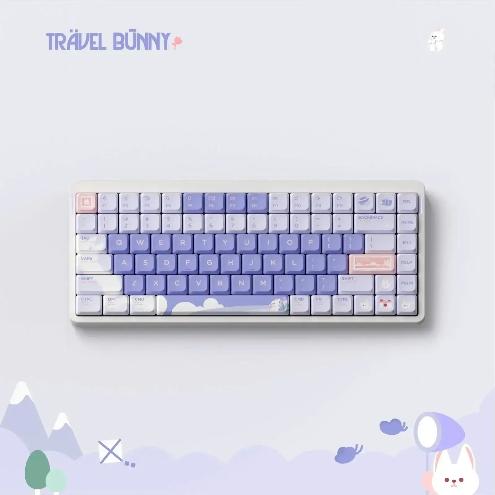 NuPhy - Travel Bunny nSA Profile Dye-sub PBT Keycaps - Niskoprofilowe Nasadki do Klawiatury - Image 2