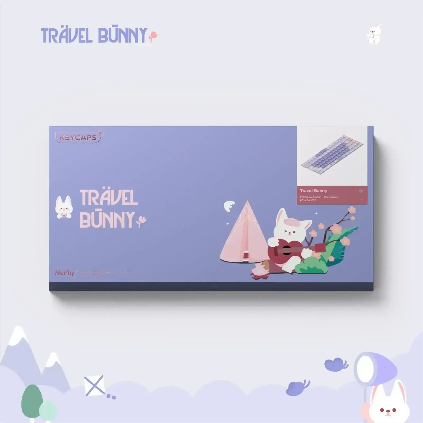NuPhy - Travel Bunny nSA Profile Dye-sub PBT Keycaps - Niskoprofilowe Nasadki do Klawiatury - Image 3